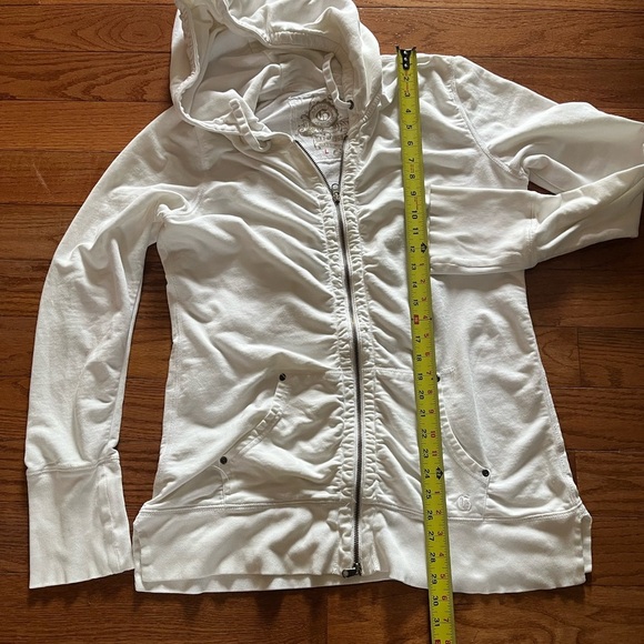 GAP Vintage Soft White Hoodie Rushing Full Zip Long Women’s Large Long Layer Top - Picture 6 of 12